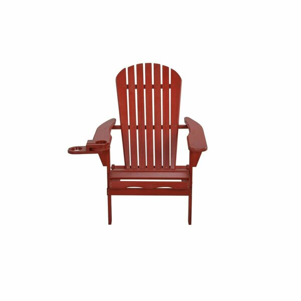 Bold Fontier 35 x 32 x 28 in. Foldable Adirondack Chair with Cup Holder, Red BO3275362